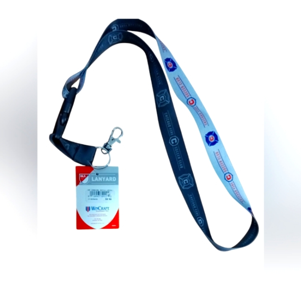 Chicago Fire FC WinCraft charcoal and White Lanyard
